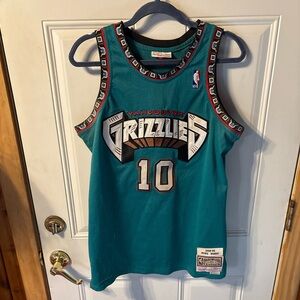 Authentic Mitchell & Ness Mike Bibby Vancouver Grizzlies Jersey #10 Teal Medium
